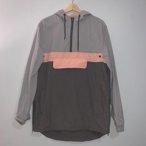 Men’s Grey/ Pink Pullover Windbreaker